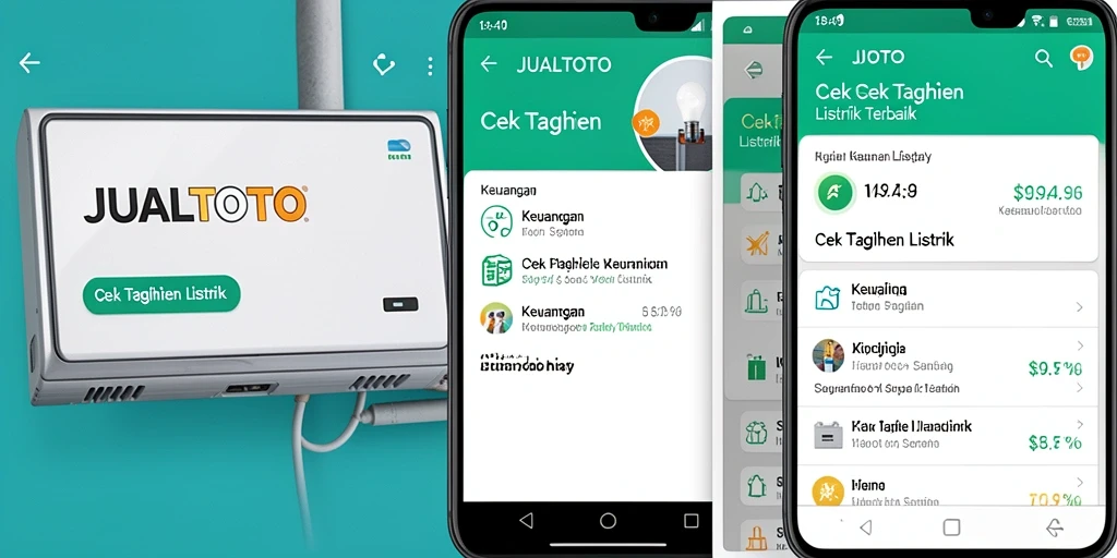 Tampilan antarmuka aplikasi JUALTOTO untuk cek tagihan listrik.