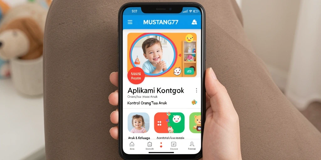 Tampilan antarmuka aplikasi Kontrol Orang Tua MUSTANG77 yang ramah pengguna.