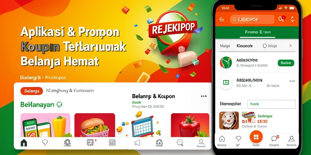 Tampilan antarmuka pengguna aplikasi REJEKIPOP untuk kupon dan promo.