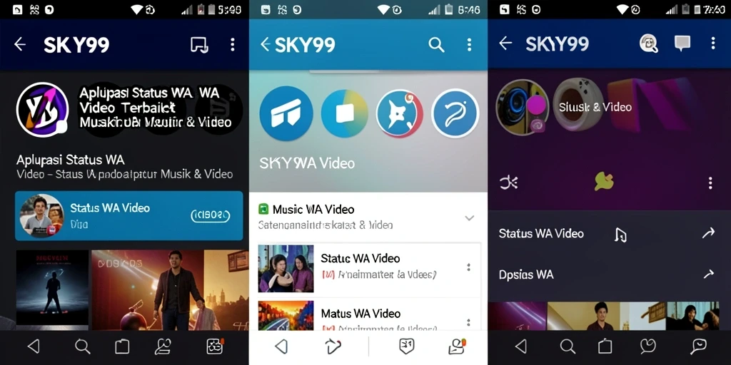 Antarmuka aplikasi SKY99 untuk menampilkan status WA video.