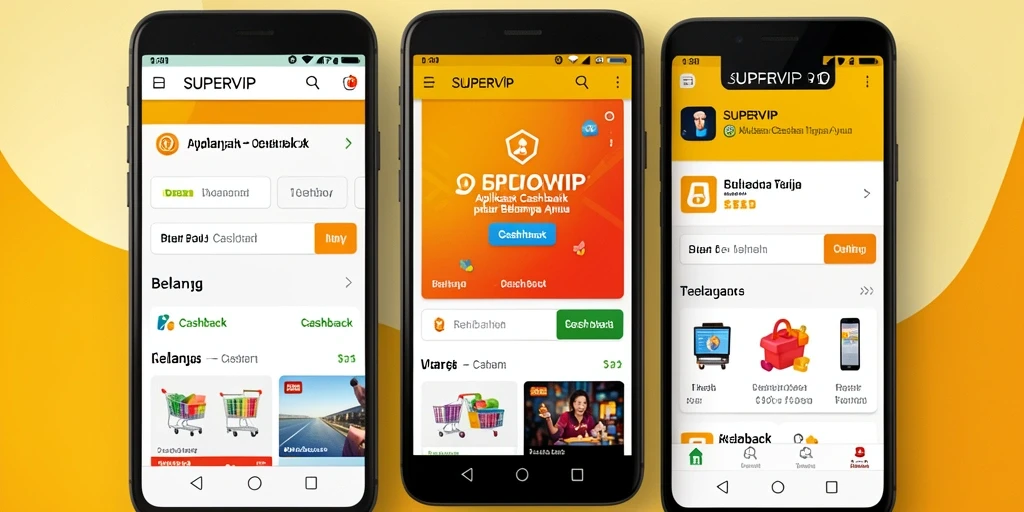 Antarmuka SUPERVIP menampilkan berbagai penawaran cashback menarik.