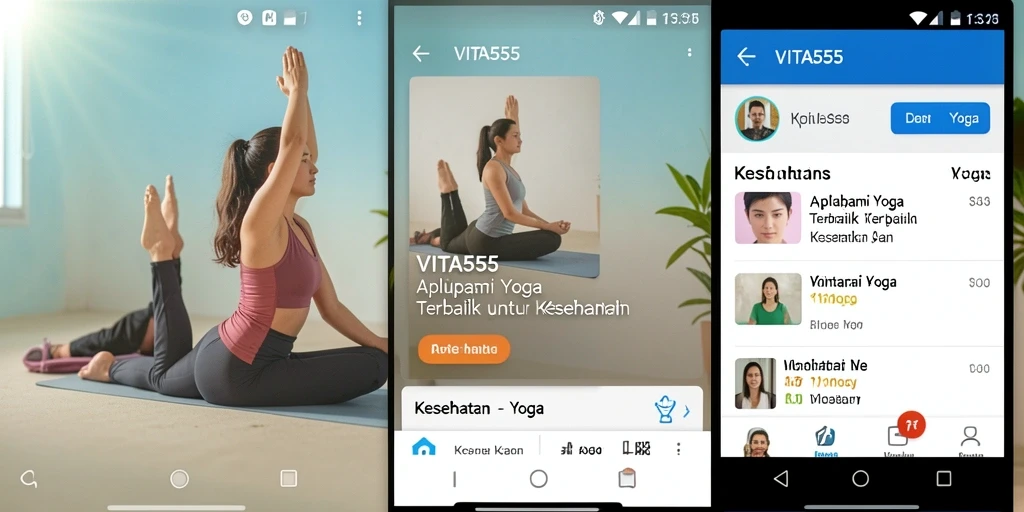 Screenshot antarmuka VITA555 menampilkan sesi Yoga interaktif yang menarik.